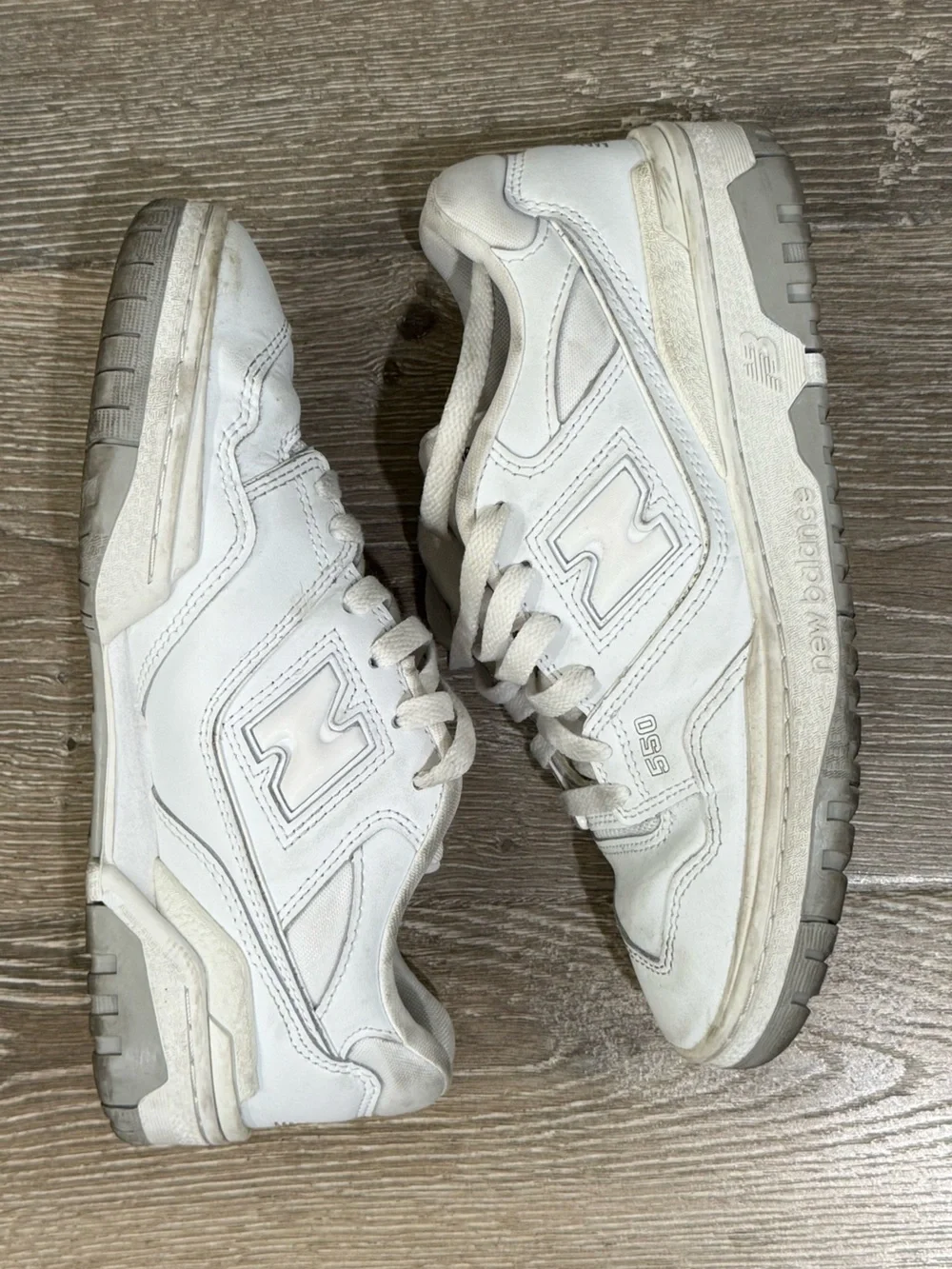 New Balance 550 All-White Leather Trainers
